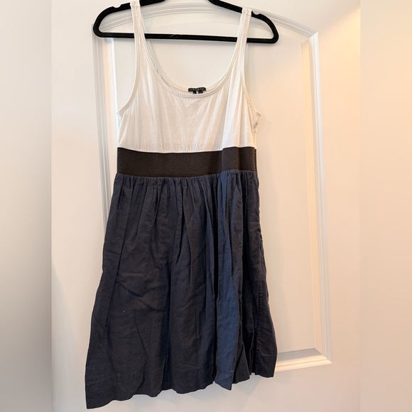 THEORY VINTAGE COTTON THREE TONED ELASTIC BAND BUBBLE SKIRT DRESS - Picture 1 of 4